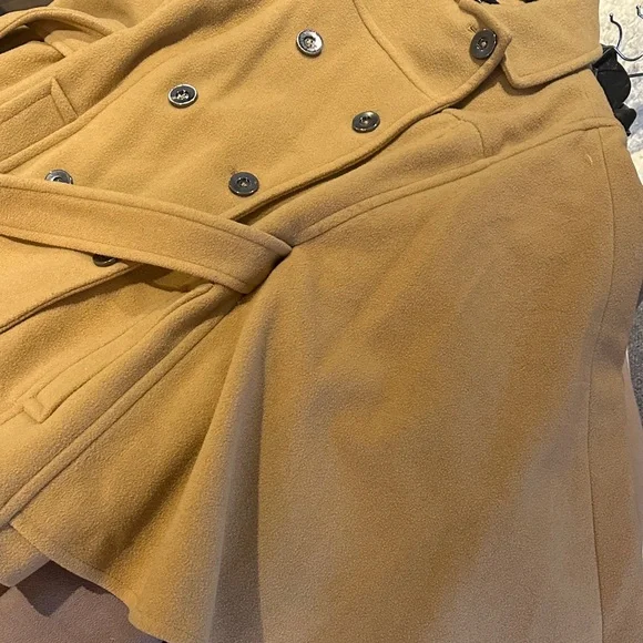 London Fog Wool Vintage Women's Camel Double-Breasted Cape Coat - Picture 4 of 8